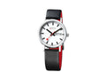 Reloj de cuarzo Mondaine Classic, Acero inoxidable pulido, Cristal mineral, 36mm