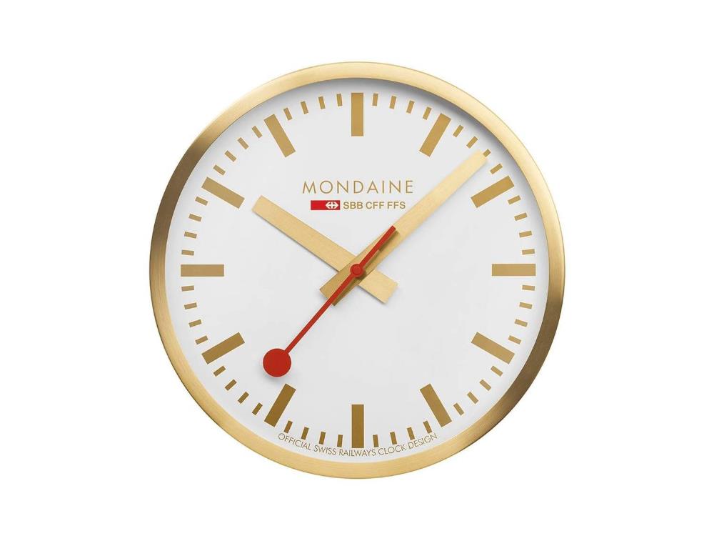 Reloj de Cuarzo Mondaine Clocks, Aluminio, Blanco, 25 cm, A990.CLOCK.18SBG