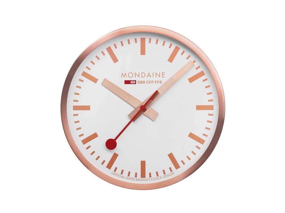 Reloj de Cuarzo Mondaine Clocks, Aluminio, Blanco, 25 cm, A990.CLOCK.18SBK