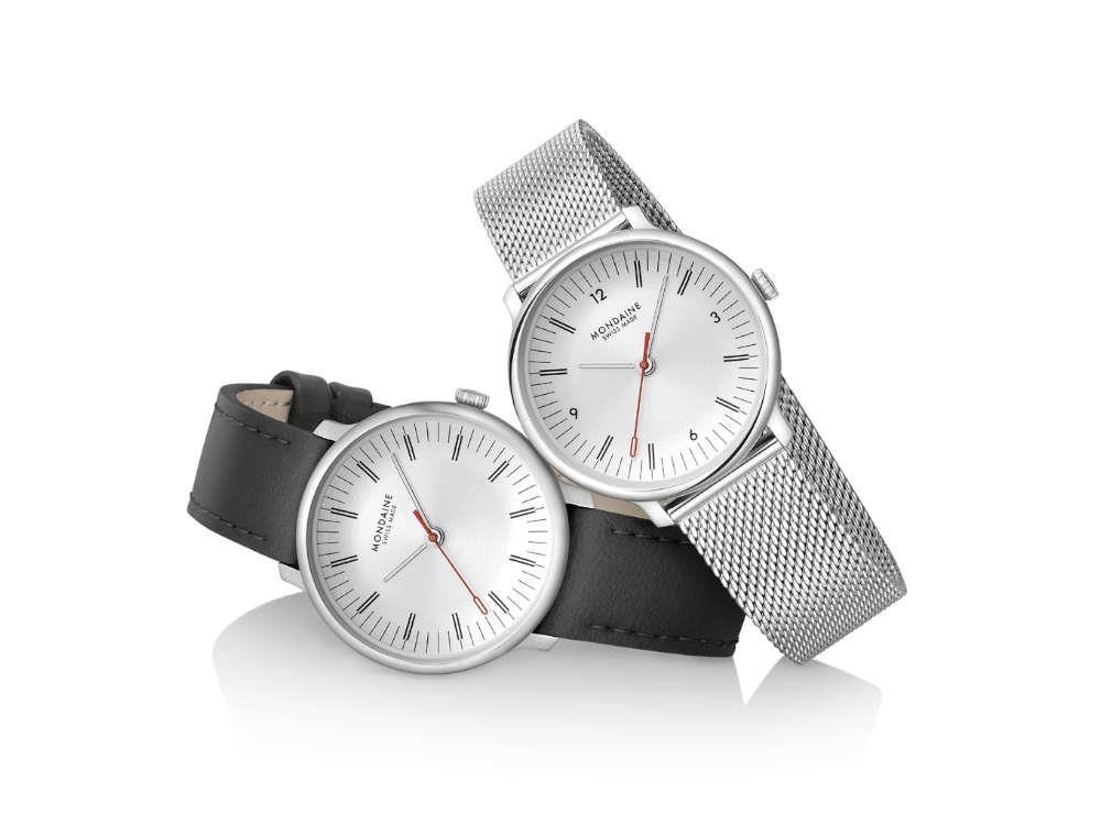 Reloj de Cuarzo Mondaine Doppio, Blanco, 33 mm, MLE.33110.LBV