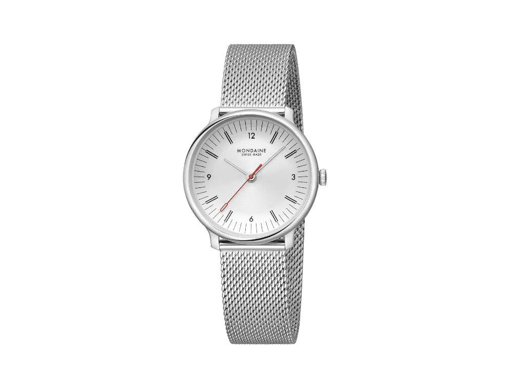 Reloj de Cuarzo Mondaine Doppio, Blanco, 33 mm, MLE.33110.SM