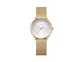 Reloj de Cuarzo Mondaine Doppio, PVD Oro, Blanco, 33 mm, MLE.33111.SM