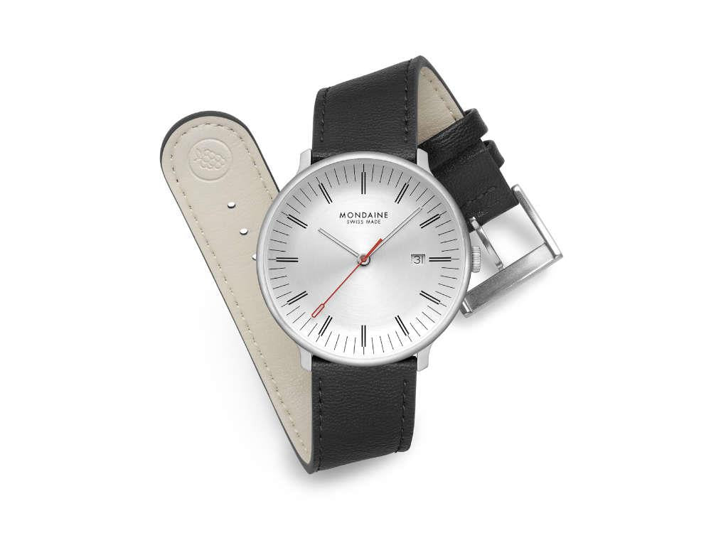 Reloj de Cuarzo Mondaine Doppio, Blanco, 41 mm, MLE.41210.LBV