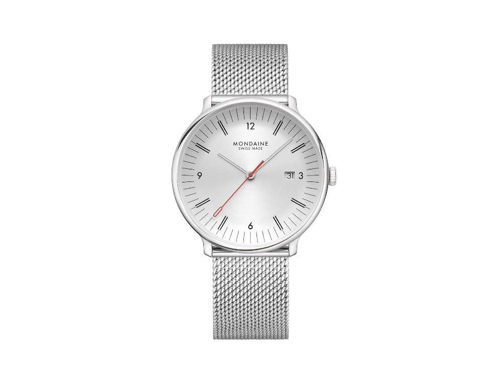 Reloj de Cuarzo Mondaine Doppio, Blanco, 41 mm, MLE.41210.SM