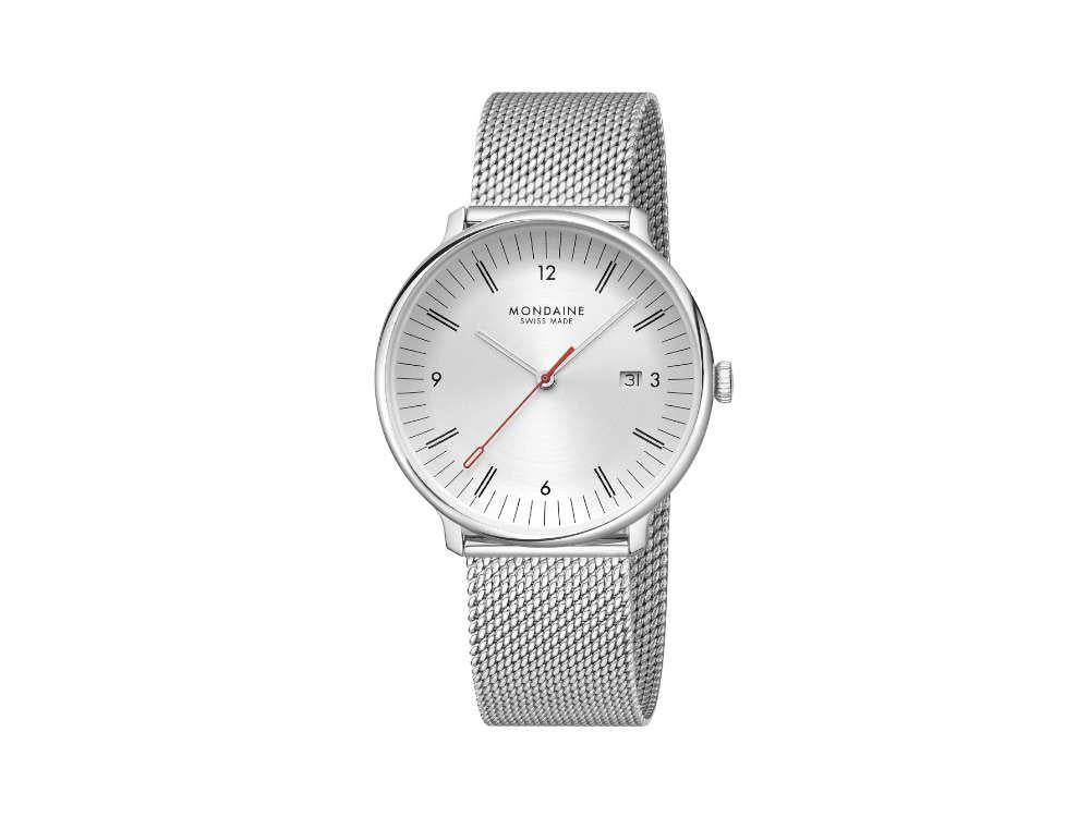 Reloj de Cuarzo Mondaine Doppio, Blanco, 41 mm, MLE.41210.SM