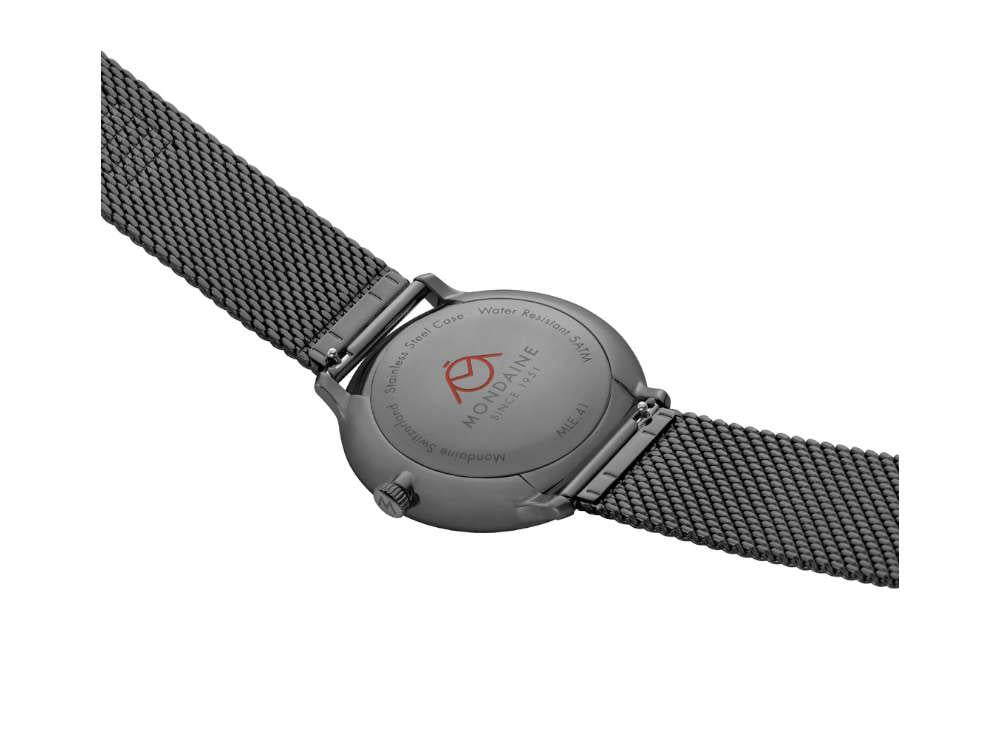 Reloj de Cuarzo Mondaine Doppio IP Gun, Negro, 41 mm, MLE.41220.SM