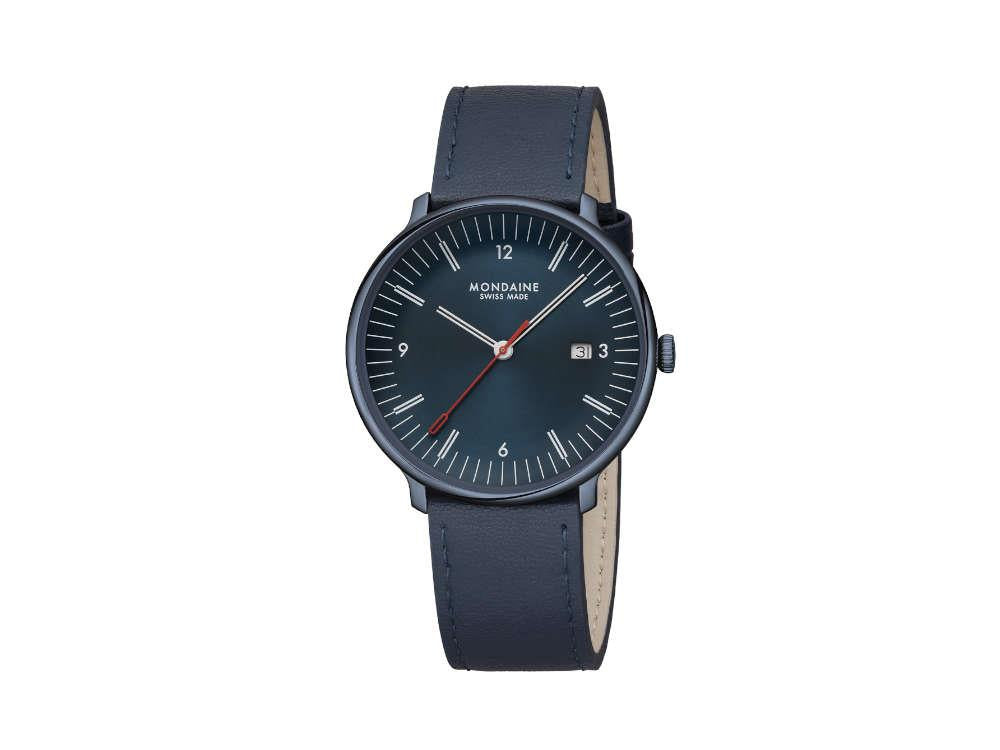 Reloj de Cuarzo Mondaine Doppio IP, Azul, 41 mm, MLE.41240.LDV