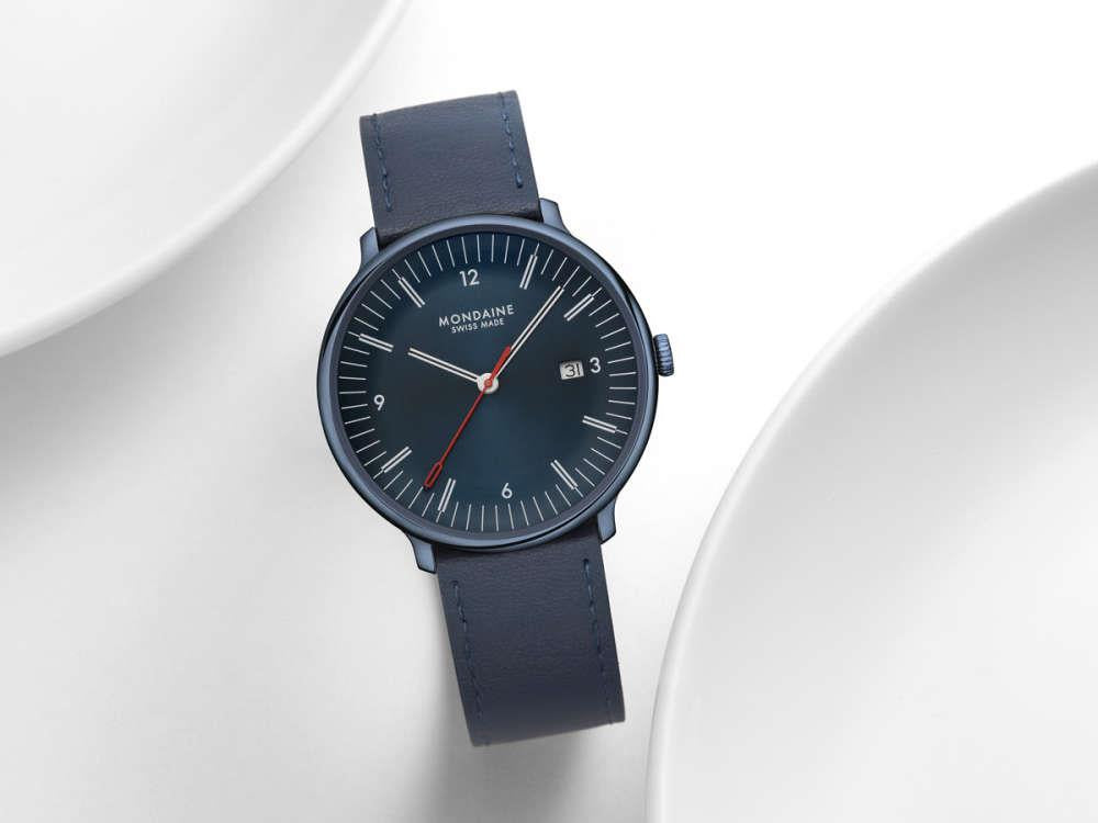 Reloj de Cuarzo Mondaine Doppio IP, Azul, 41 mm, MLE.41240.LDV