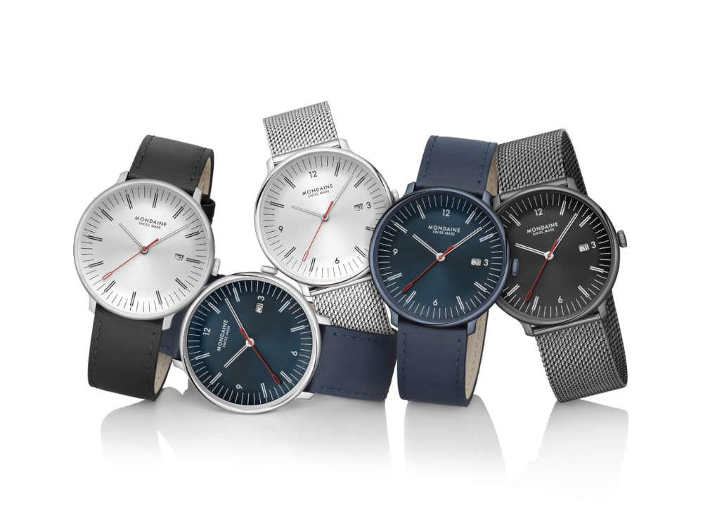 Reloj de Cuarzo Mondaine Doppio IP, Azul, 41 mm, MLE.41240.LDV