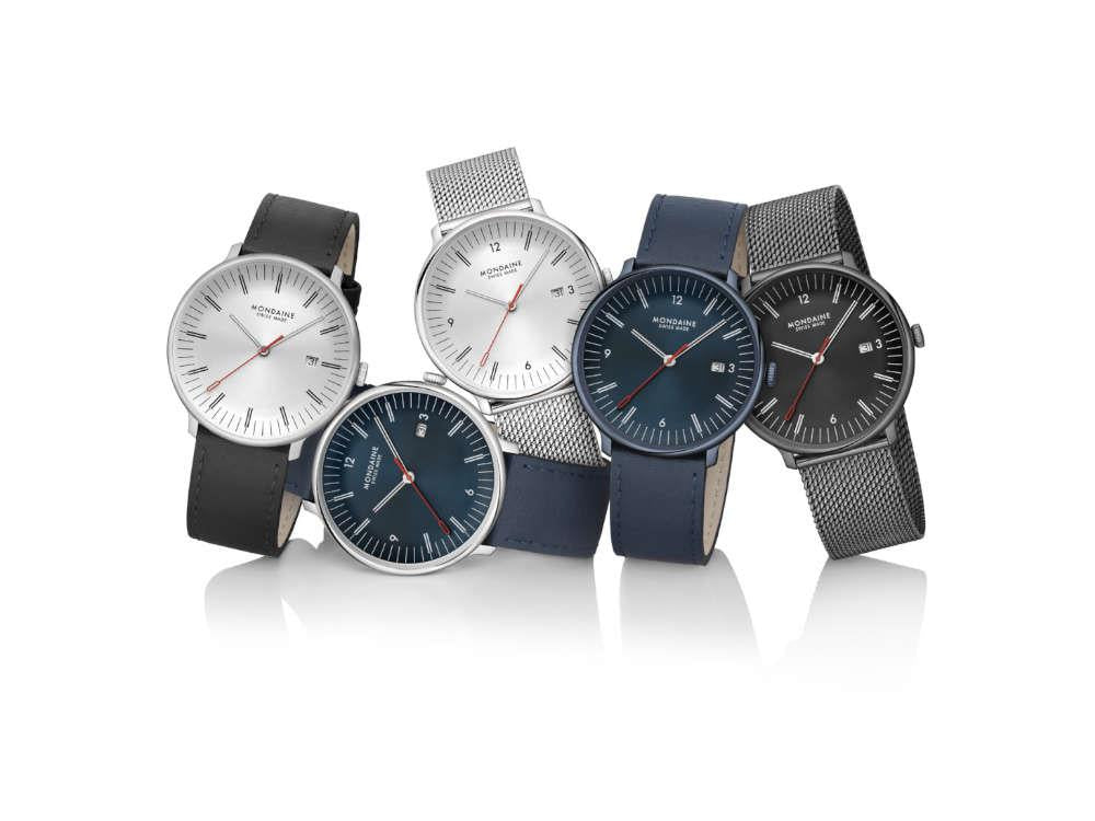 Reloj de Cuarzo Mondaine Doppio, Azul, 41 mm, MLE.41240.LQV.SET