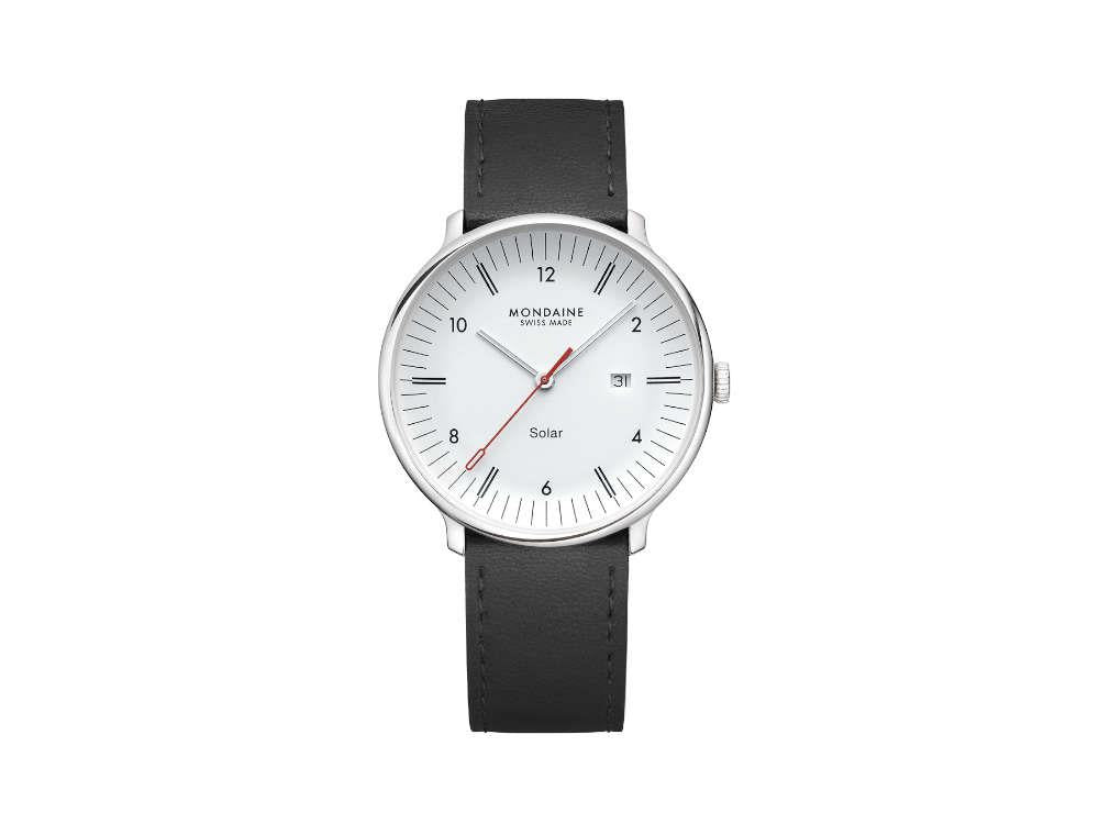 Reloj de Cuarzo Solar Mondaine Doppio, Blanco, 41 mm, MLE.41910.LBV