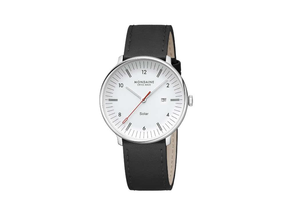 Reloj de Cuarzo Solar Mondaine Doppio, Blanco, 41 mm, MLE.41910.LBV