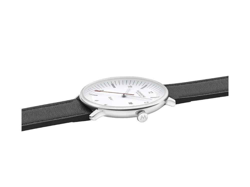 Reloj de Cuarzo Solar Mondaine Doppio, Blanco, 41 mm, MLE.41910.LBV