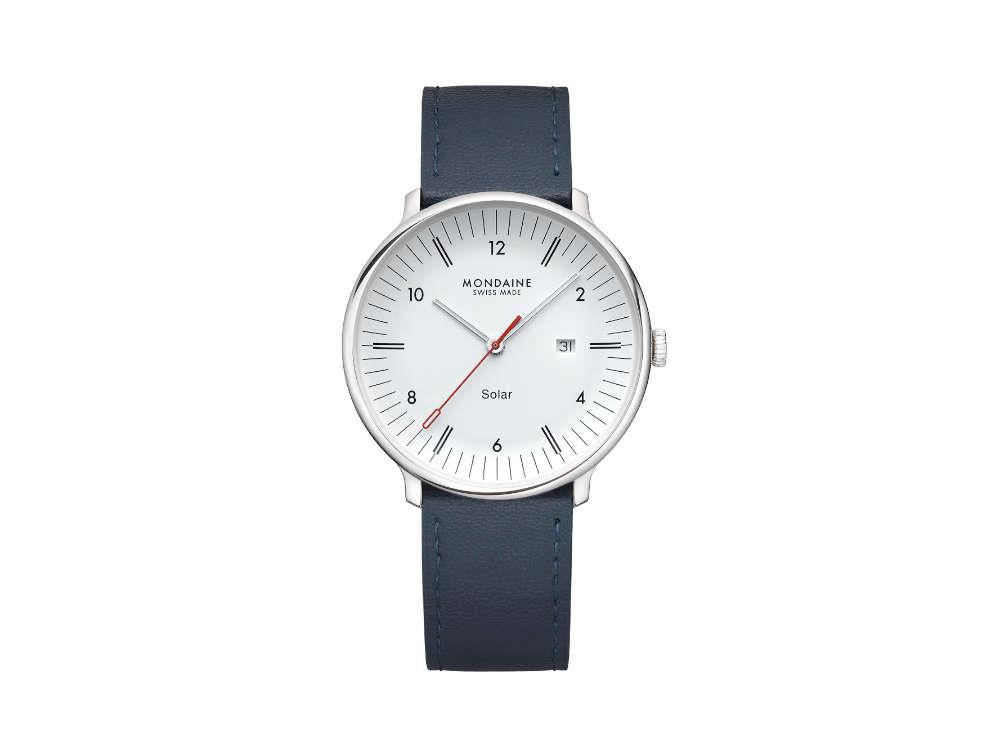 Reloj de Cuarzo SolarMondaine Doppio, Blanco, 41 mm, MLE.41910.LDV