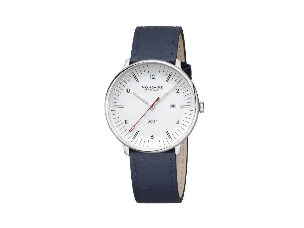 Reloj de Cuarzo SolarMondaine Doppio, Blanco, 41 mm, MLE.41910.LDV