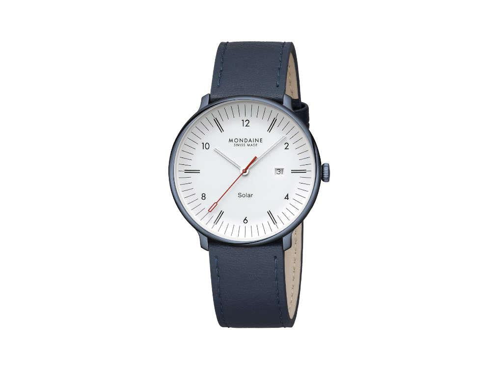 Reloj de Cuarzo Solar Mondaine Doppio IP, Blanco, 41 mm, MLE.41910.LQV