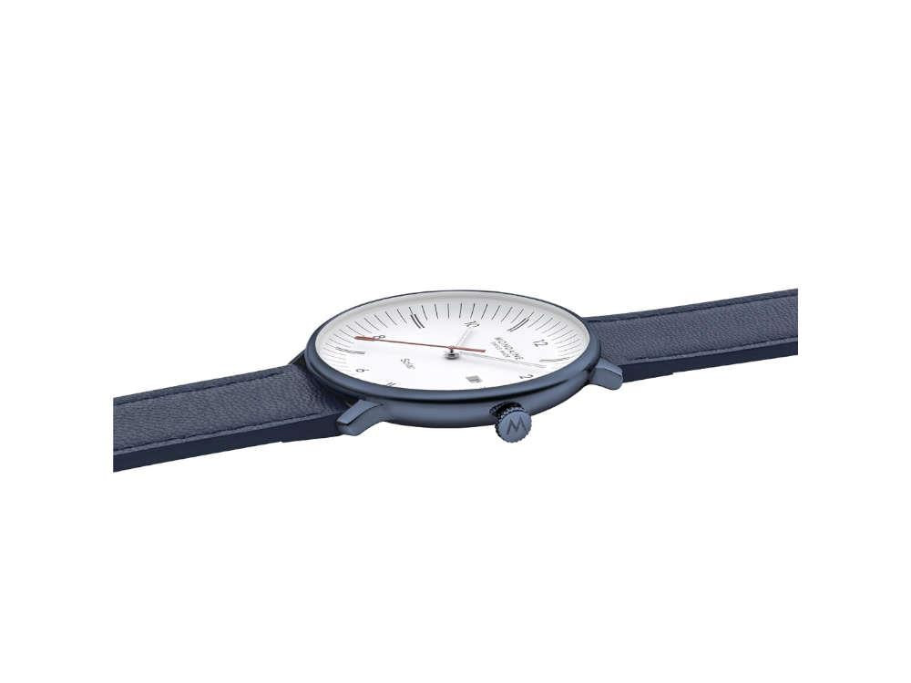 Reloj de Cuarzo Solar Mondaine Doppio IP, Blanco, 41 mm, MLE.41910.LQV