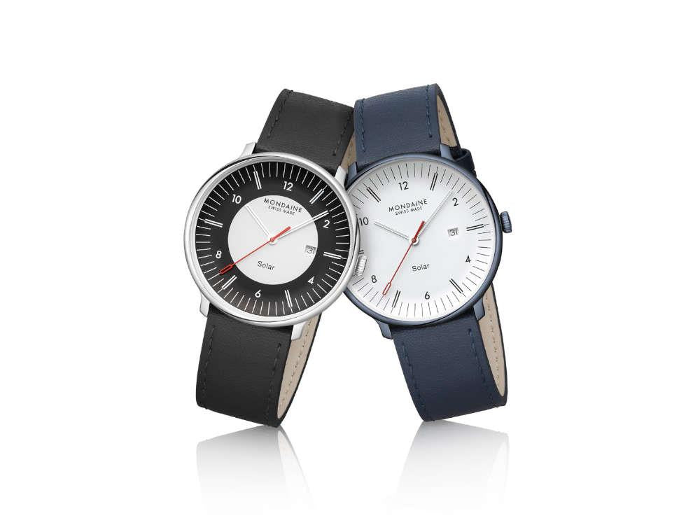 Reloj de Cuarzo Solar Mondaine Doppio, Blanco, 41 mm, MLE.41920.LBV