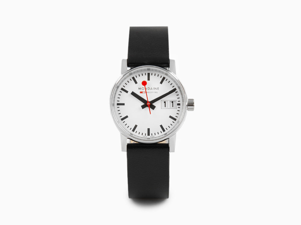 Reloj de Cuarzo Mondaine SBB Evo2, Blanco, 30mm, Día, MSE.30210.LB