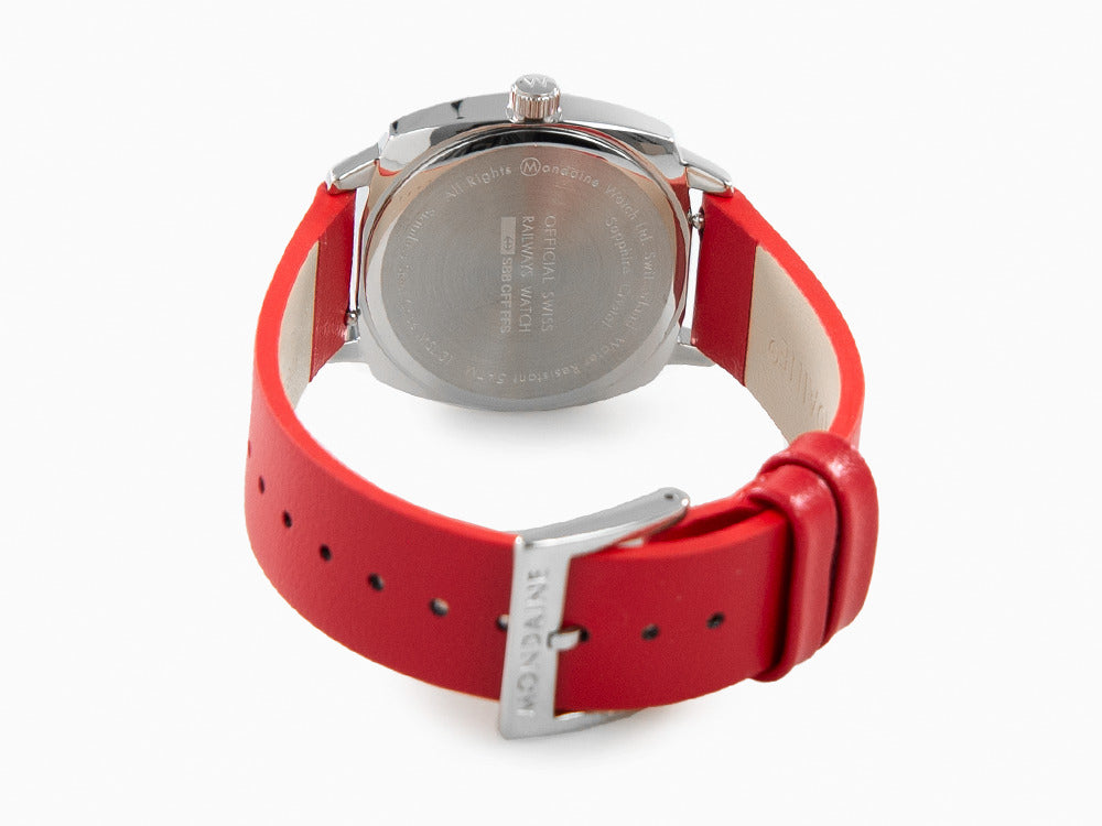 Reloj de Cuarzo Mondaine Cushion, Blanco, 31 mm, Correa de piel, MSL.31110.LCV