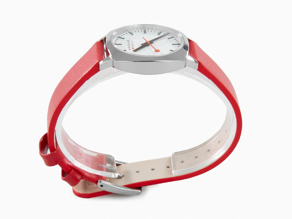 Reloj de Cuarzo Mondaine Cushion, Blanco, 31 mm, Correa de piel, MSL.31110.LCV