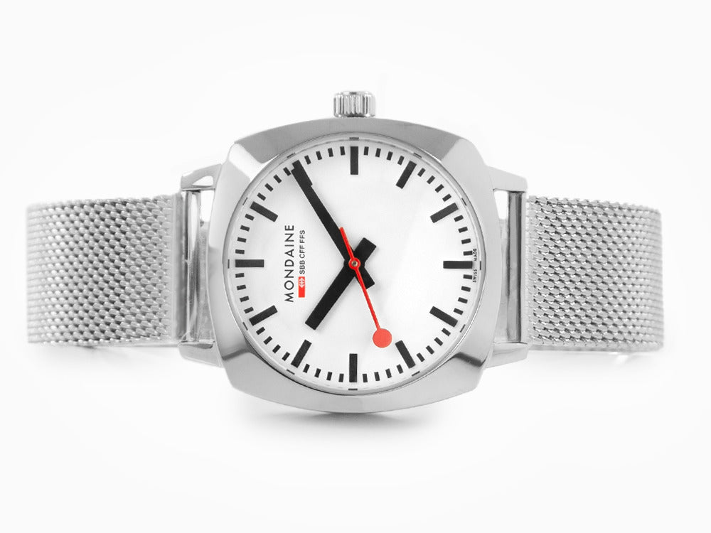 Reloj de Cuarzo Mondaine Cushion, Blanco, 31 mm, MSL.31110.SM