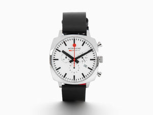 Reloj de Cuarzo Mondaine Cushion, Blanco, 41 mm, Piel, MSL.41410.LBV.SET
