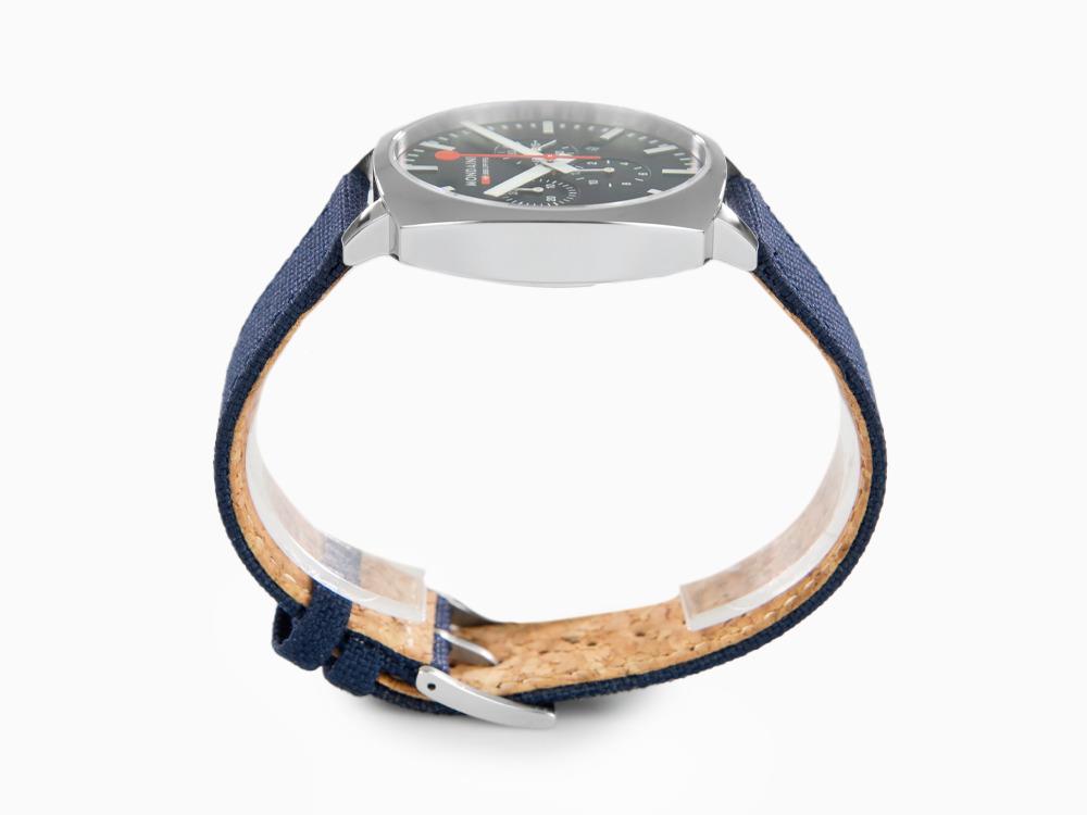 Reloj de Cuarzo Mondaine Cushion, Azul, 41 mm, Correa textil, MSL.41440.LD.SET