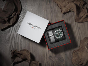 Reloj de Cuarzo Mondaine Cushion, Verde, 41 mm, Correa textil, MSL.41460.LF.SET