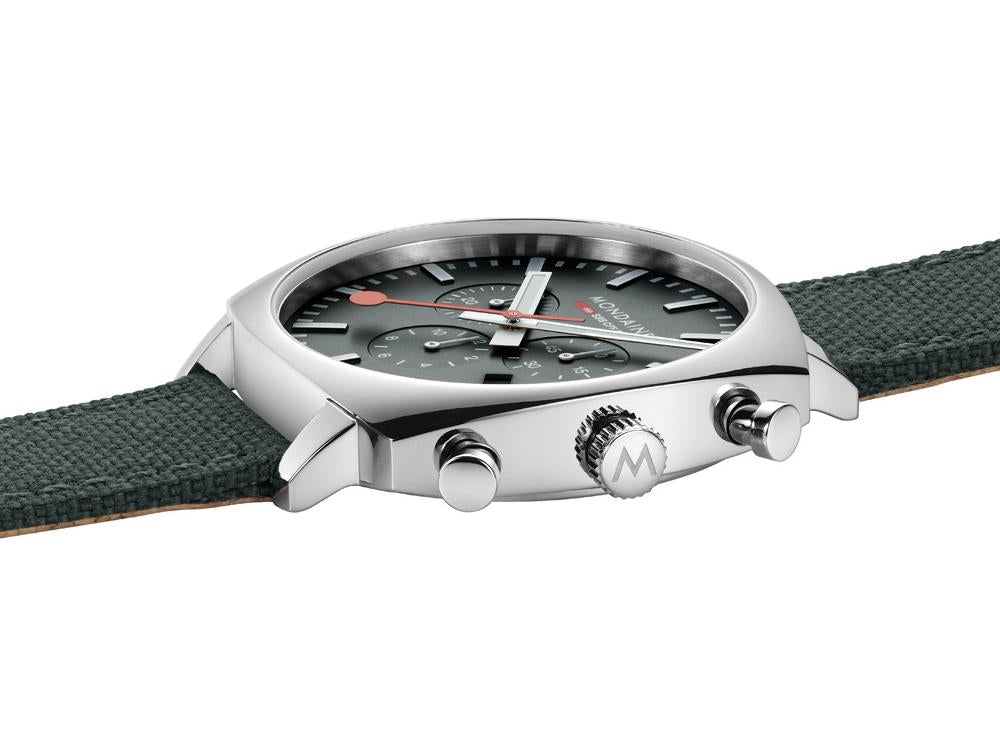 Reloj de Cuarzo Mondaine Cushion, Verde, 41 mm, Correa textil, MSL.41460.LF.SET
