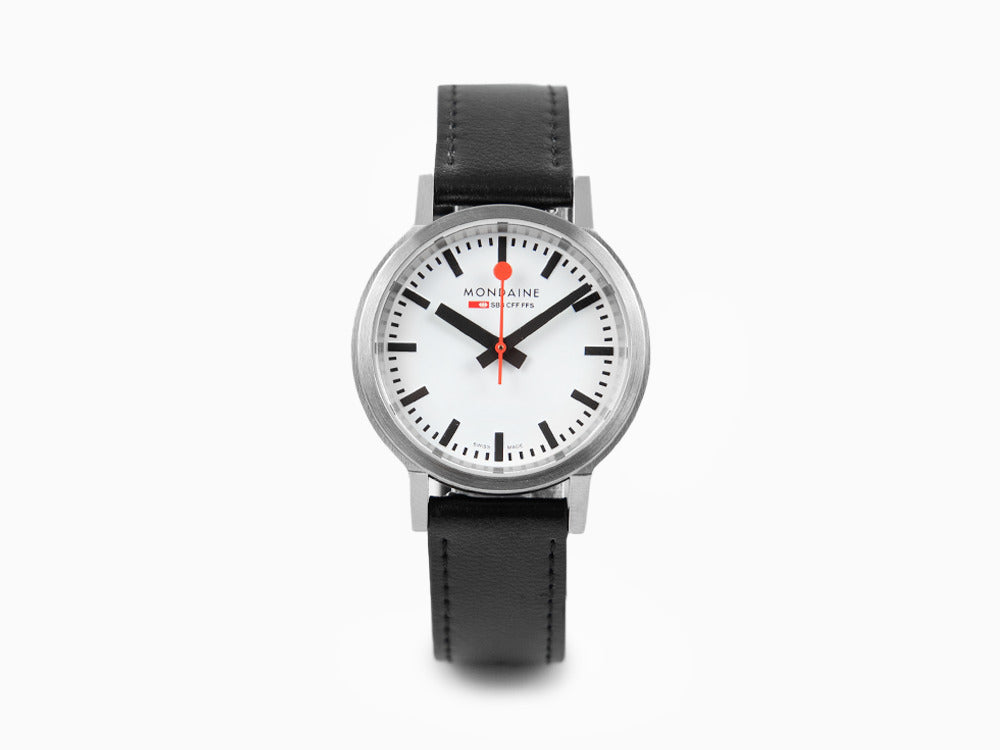 Reloj de Cuarzo Mondaine SBB Stop2go, Blanco, 34 mm, 3 atm, MST.3401B.LBV.SET