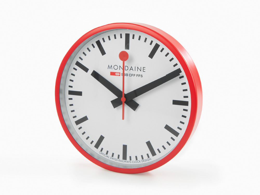 Reloj de Cuarzo Mondaine Clocks, Aluminio, Rojo, 25cm, A990.CLOCK.11SBC