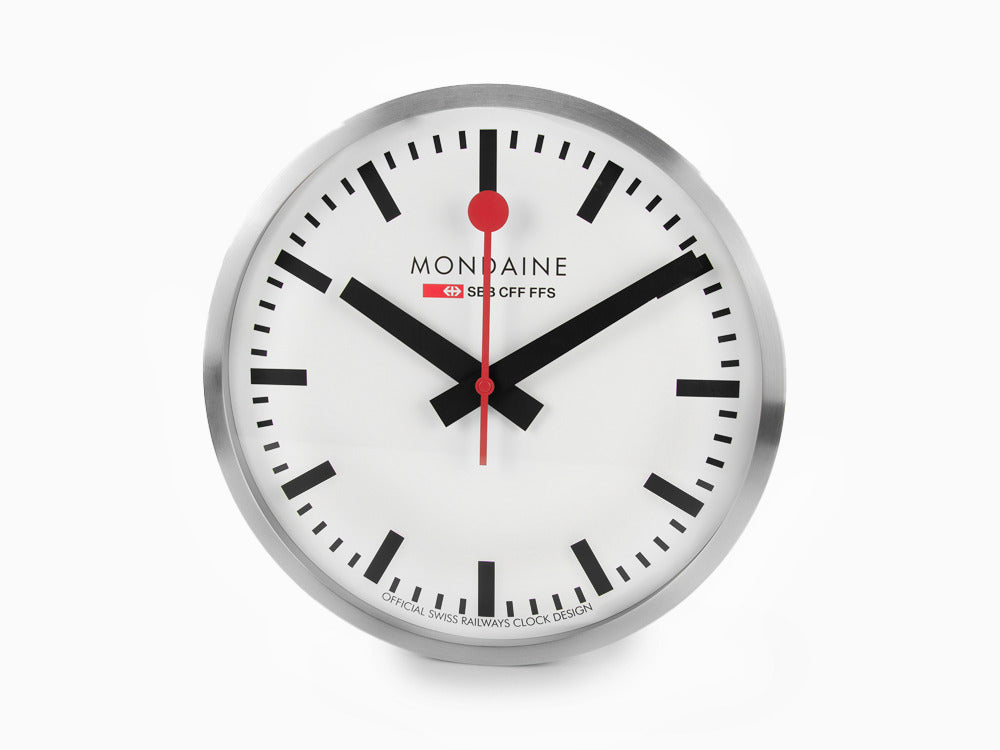 Reloj de Cuarzo Mondaine Clocks, Aluminio, Blanco, 40cm, A995.CLOCK.16SBB