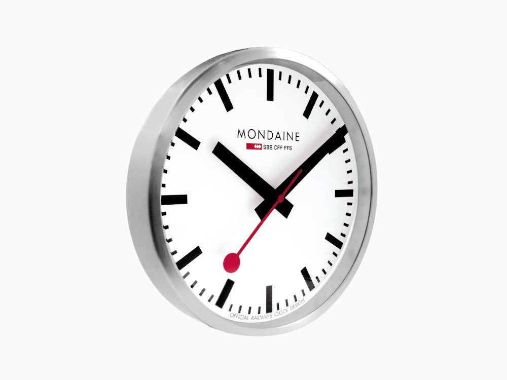 Reloj de Cuarzo Mondaine Clocks, Aluminio, Blanco, 40cm, A995.CLOCK.16SBB