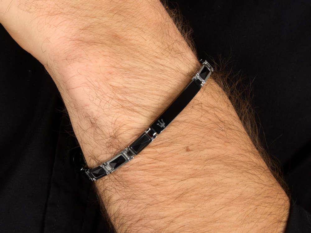 Pulsera Maserati Gioielli Ceramic, Acero, Negro, JM226ATZ79