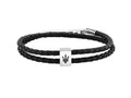 Pulsera Maserati Gioielli Cuero, Negro, Acero Inoxidable, JM226AVE44