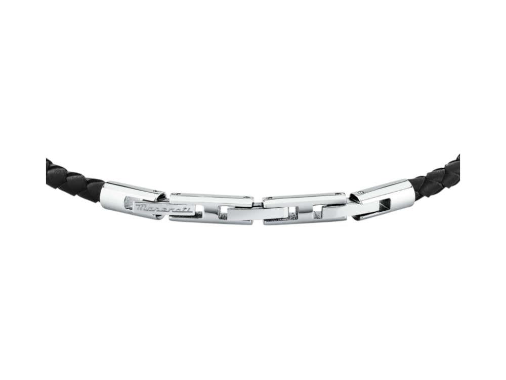 Pulsera Maserati Gioielli Cuero, Negro, Acero Inoxidable, JM226AVE44