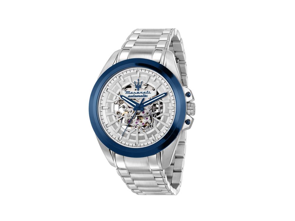 Reloj Automático Maserati Traguardo, Plata, 43 mm, Cristal mineral, R8823112006