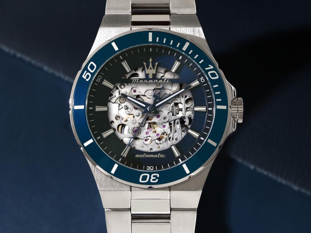 Reloj Automático Maserati Sfida, Azul, 41 mm, Cristal mineral, R8823140019