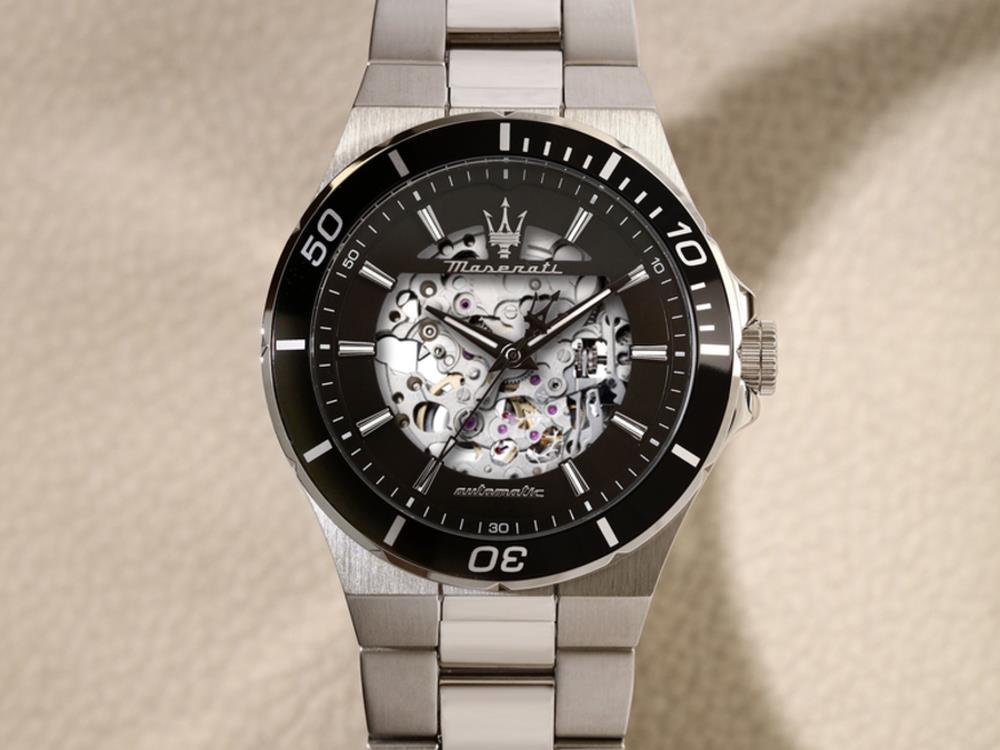 Reloj Automático Maserati Sfida, Negro, 41 mm, Cristal mineral, R8823140020