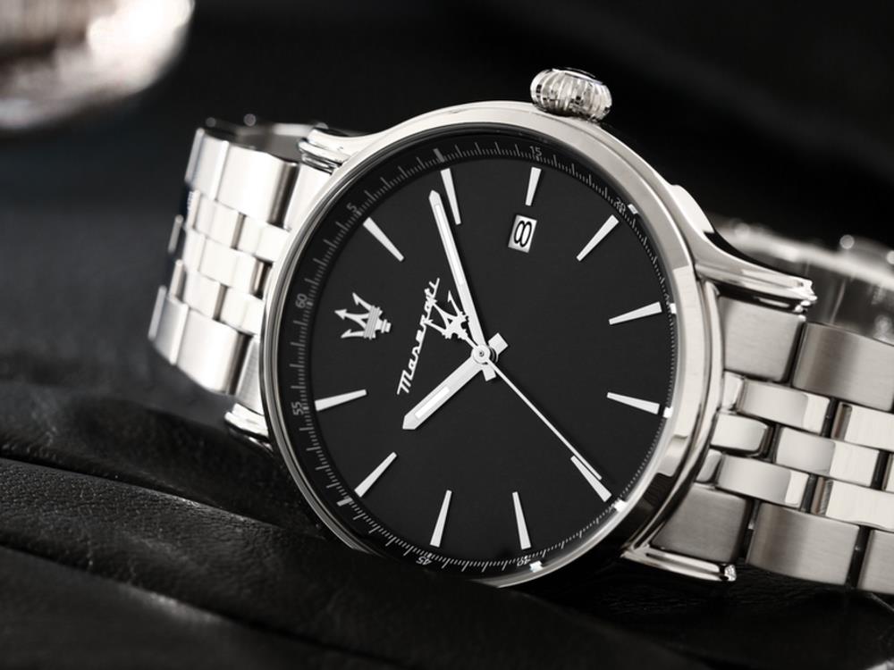 Reloj de Cuarzo Maserati Epoca Slim, Negro, 40 mm, Cristal mineral, R8853118030