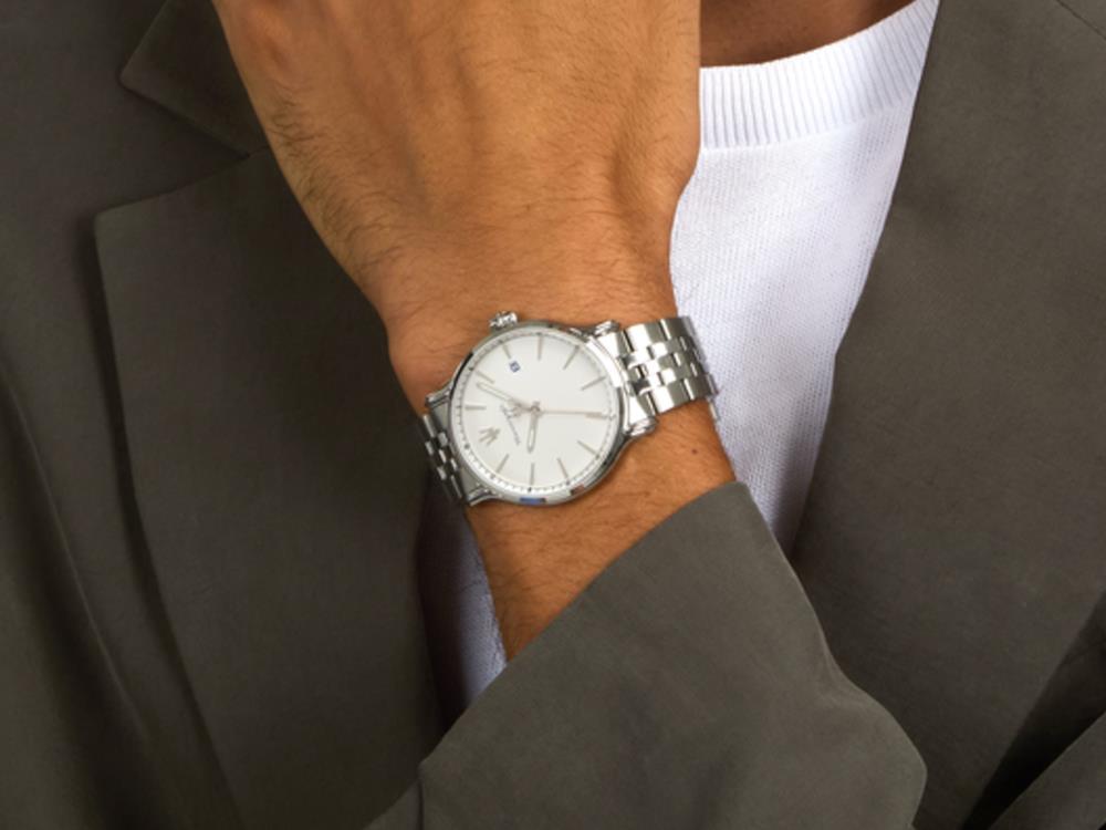 Reloj de Cuarzo Maserati Epoca Slim, Blanco, 40 mm, Cristal mineral, R8853118032