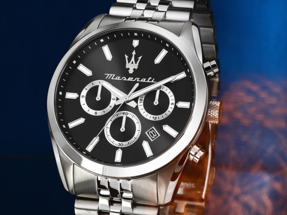 Reloj de Cuarzo Maserati Attrazione, Negro, 43 mm, Cristal mineral, R8853151022