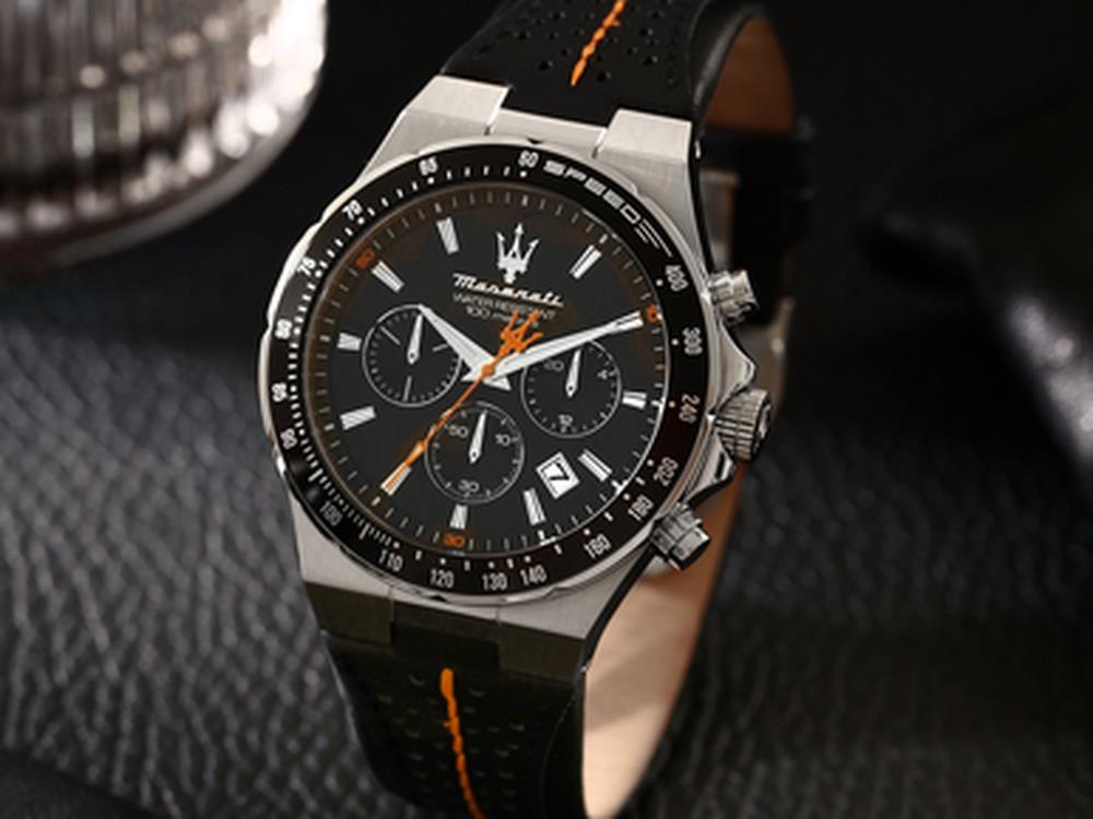 Reloj de Cuarzo Maserati Sfida, Negro, 41 mm, Cristal mineral, R8871640008
