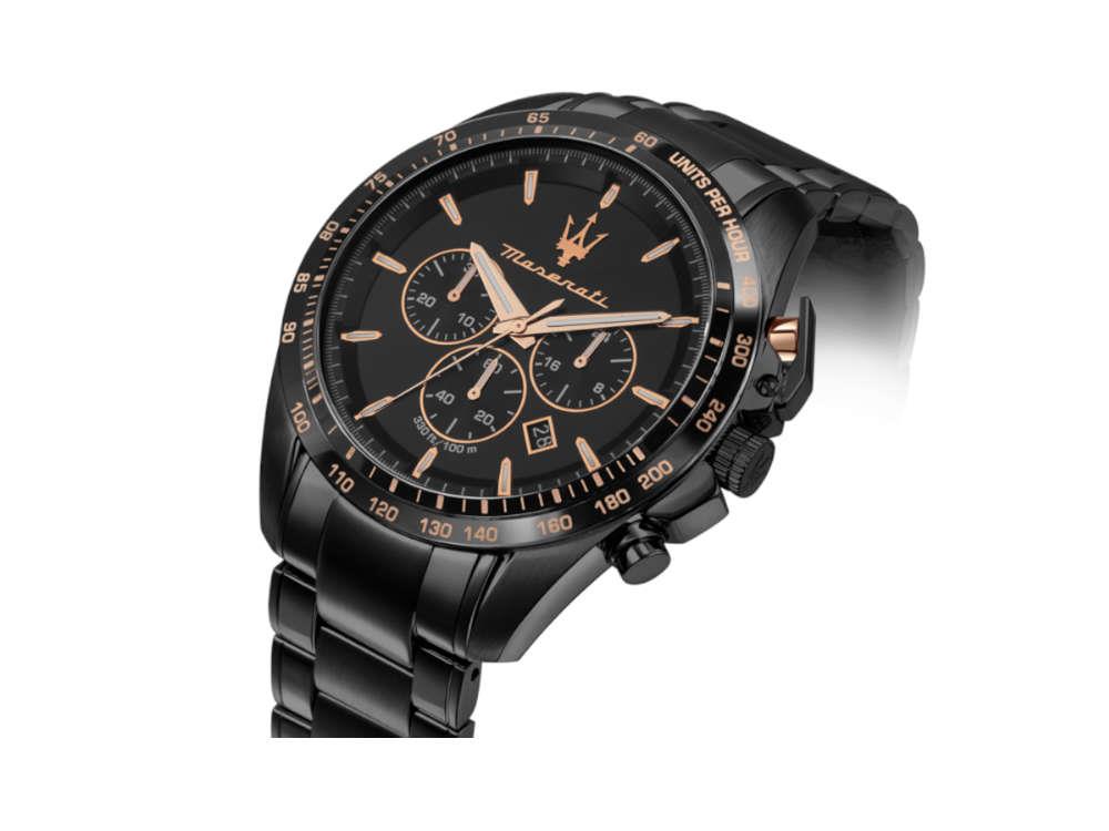 Reloj de Cuarzo Maserati Traguardo, PVD, Negro, 45 mm, R8873612048