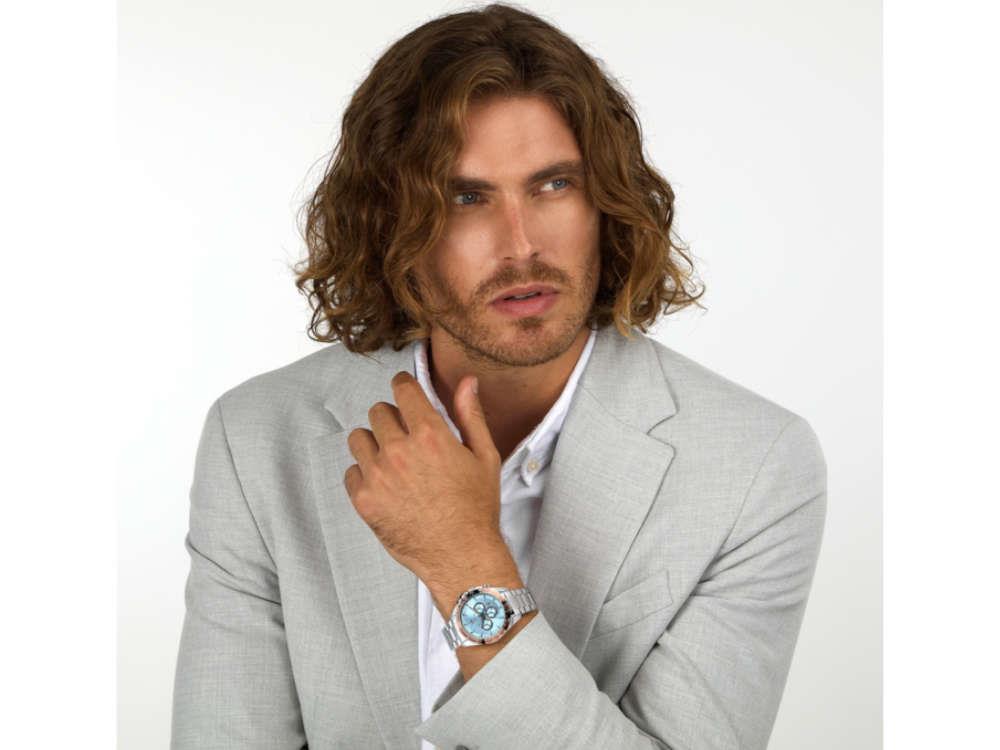 Reloj de Cuarzo Maserati Traguardo, Azul Celeste, Edición Especial, R8873612064