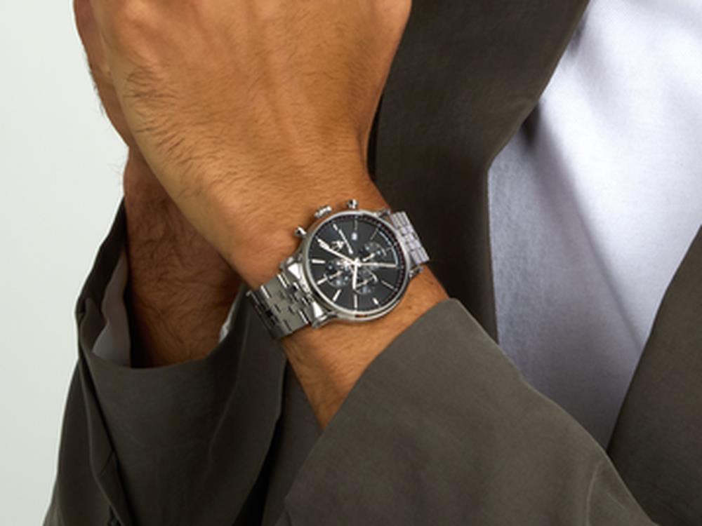 Reloj de Cuarzo Maserati Epoca Slim, Negro, 40 mm, Cristal mineral, R8873618037
