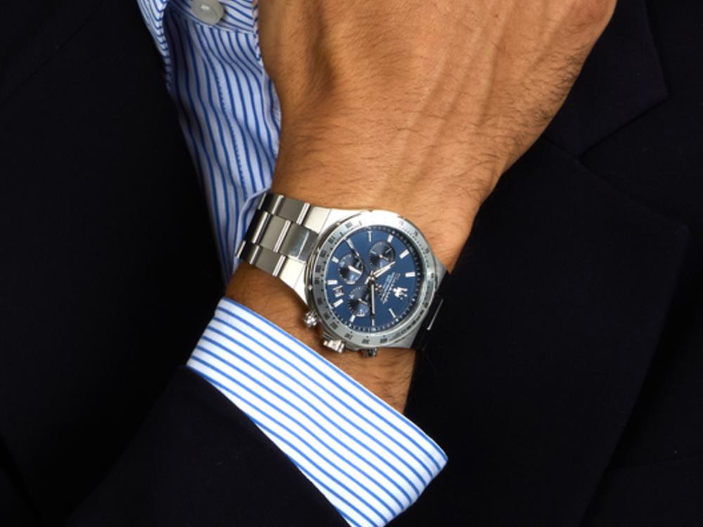 Reloj de Cuarzo Maserati Sfida, Azul, 41 mm, Cristal mineral, R8873640029