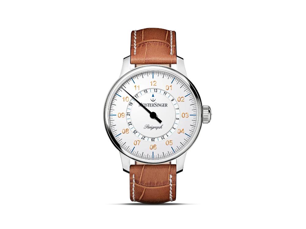 Reloj Automático Meistersinger Perigraph, SW 200, 43 mm, Blanco, AM1001G