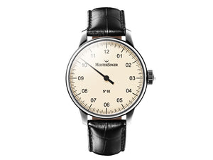 Reloj Meistersinger N1, Carga manual, ETA 2801-2, 43mm. Correa de piel